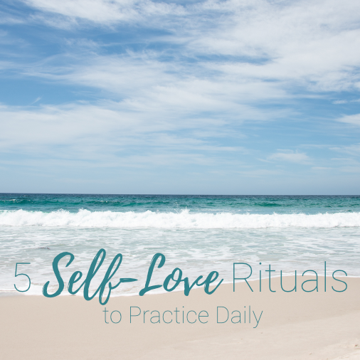 5 self-love rituals to practice daily. Image of Beach and ocean with blue skies