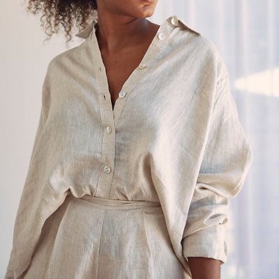 Lizzie Linen Shirt - Sand