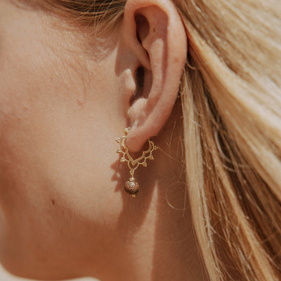 Golden Ocean Crown Hoops