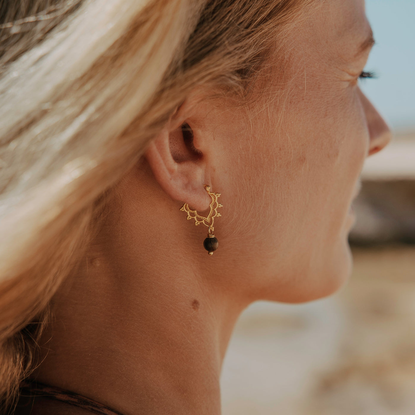 Golden Ocean Crown Hoops