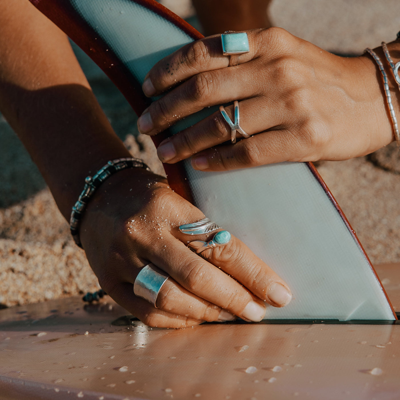 Silver Ripples Short Ring