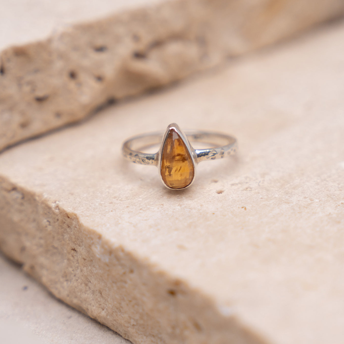 Citrine Sunset Teardrop Ring