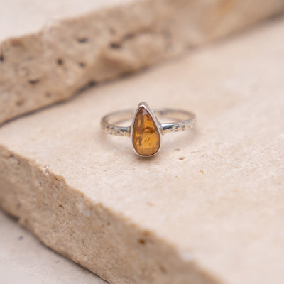 Citrine Sunset Teardrop Ring