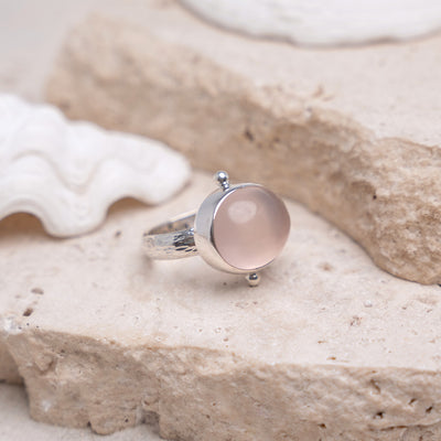 Rose Quartz Enchantment Ring- Larger Stone