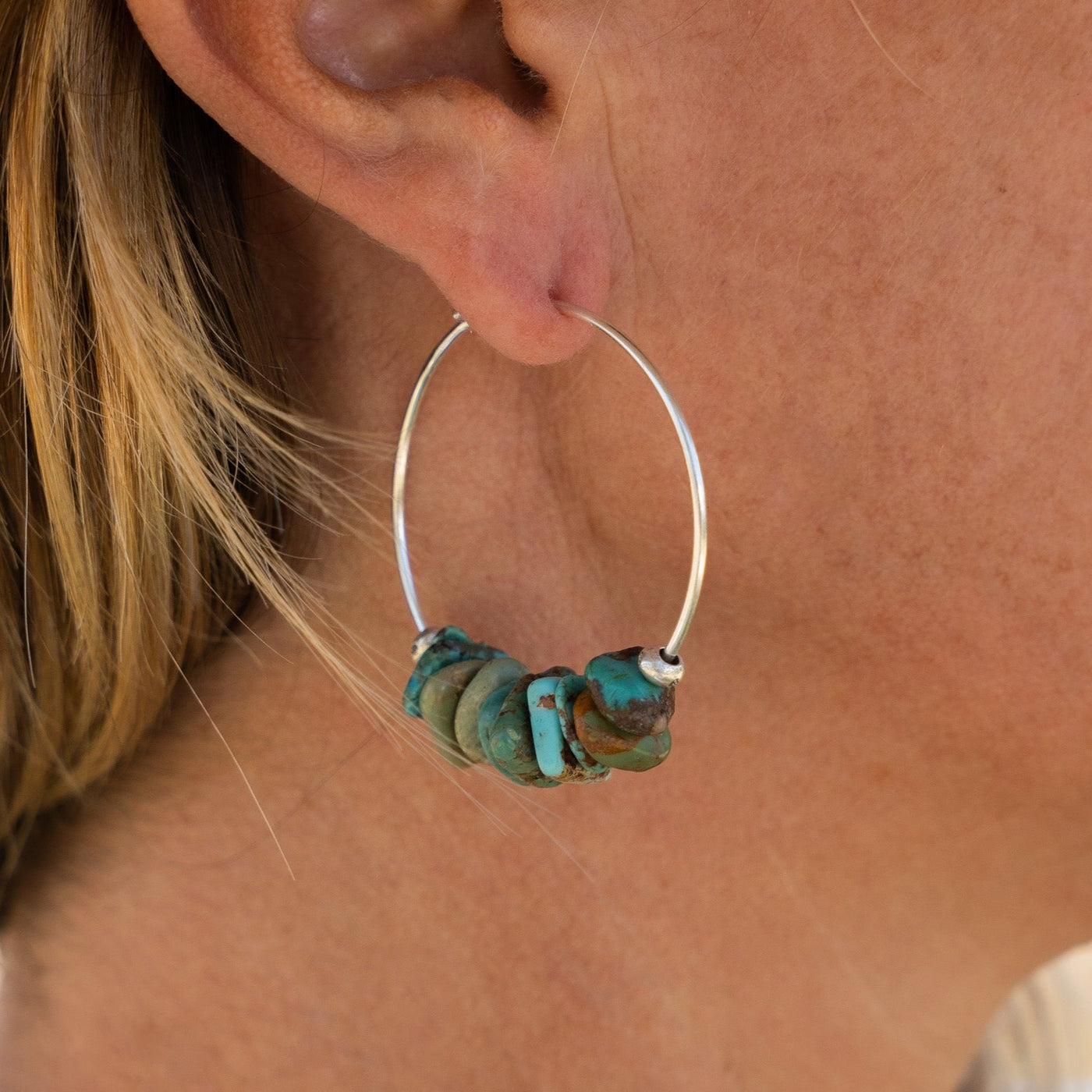 Turquoise Tides Hoop Earrings