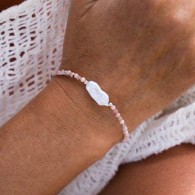 Rhodochrosite Pearl Bracelet