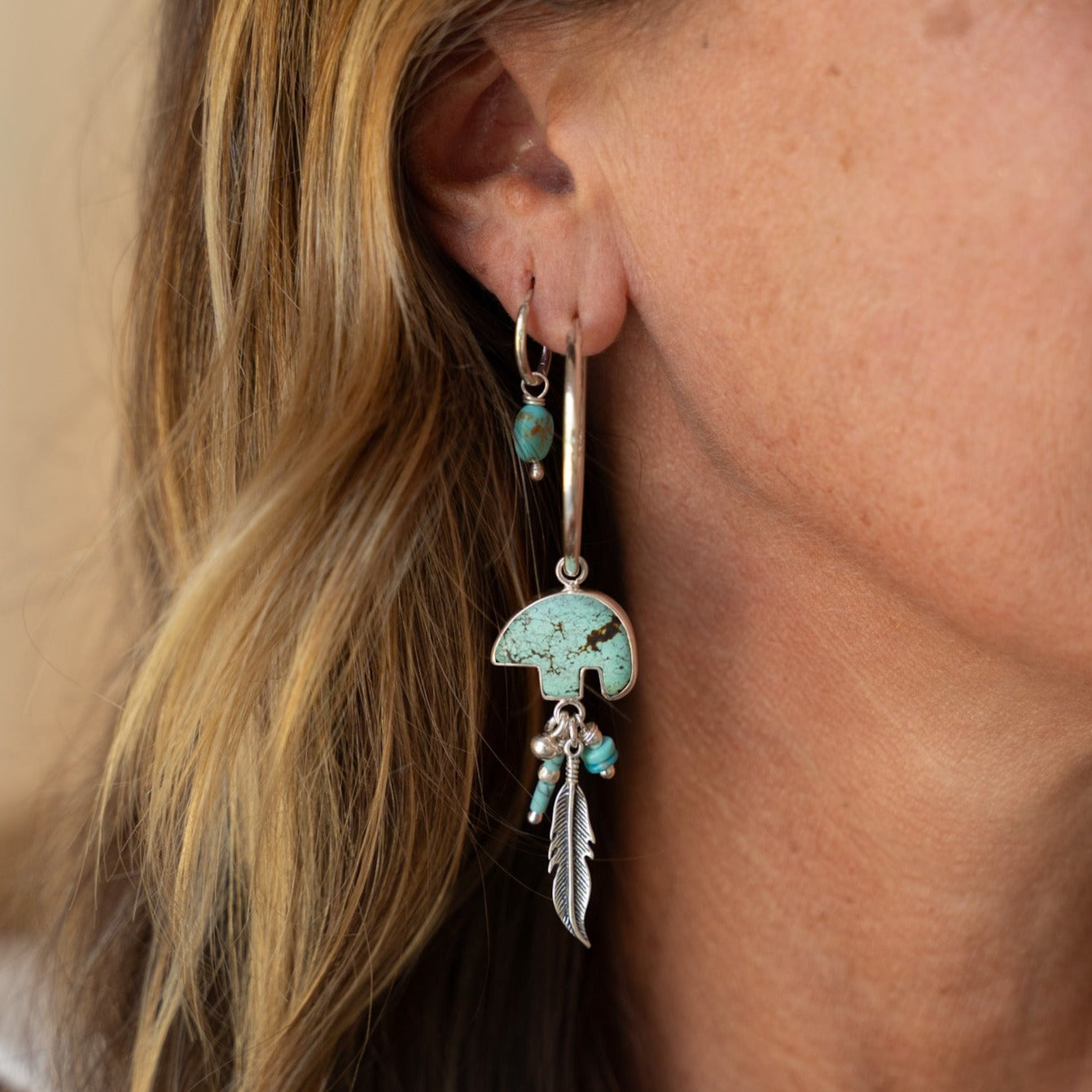 Spirit Turquoise Bear Earrings