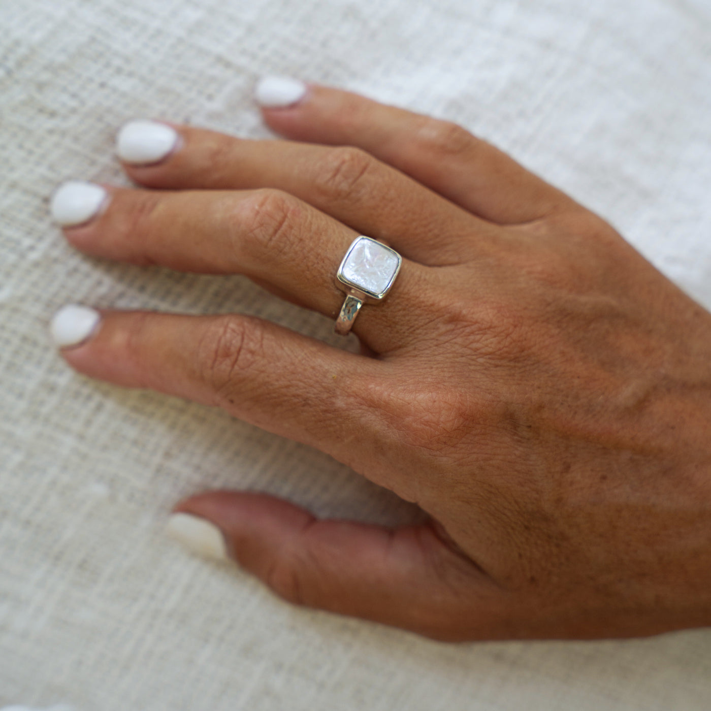 Freshwater Pearl Ripple Ring