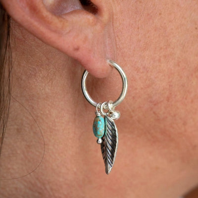 Turquoise Sea Leaf Hoops