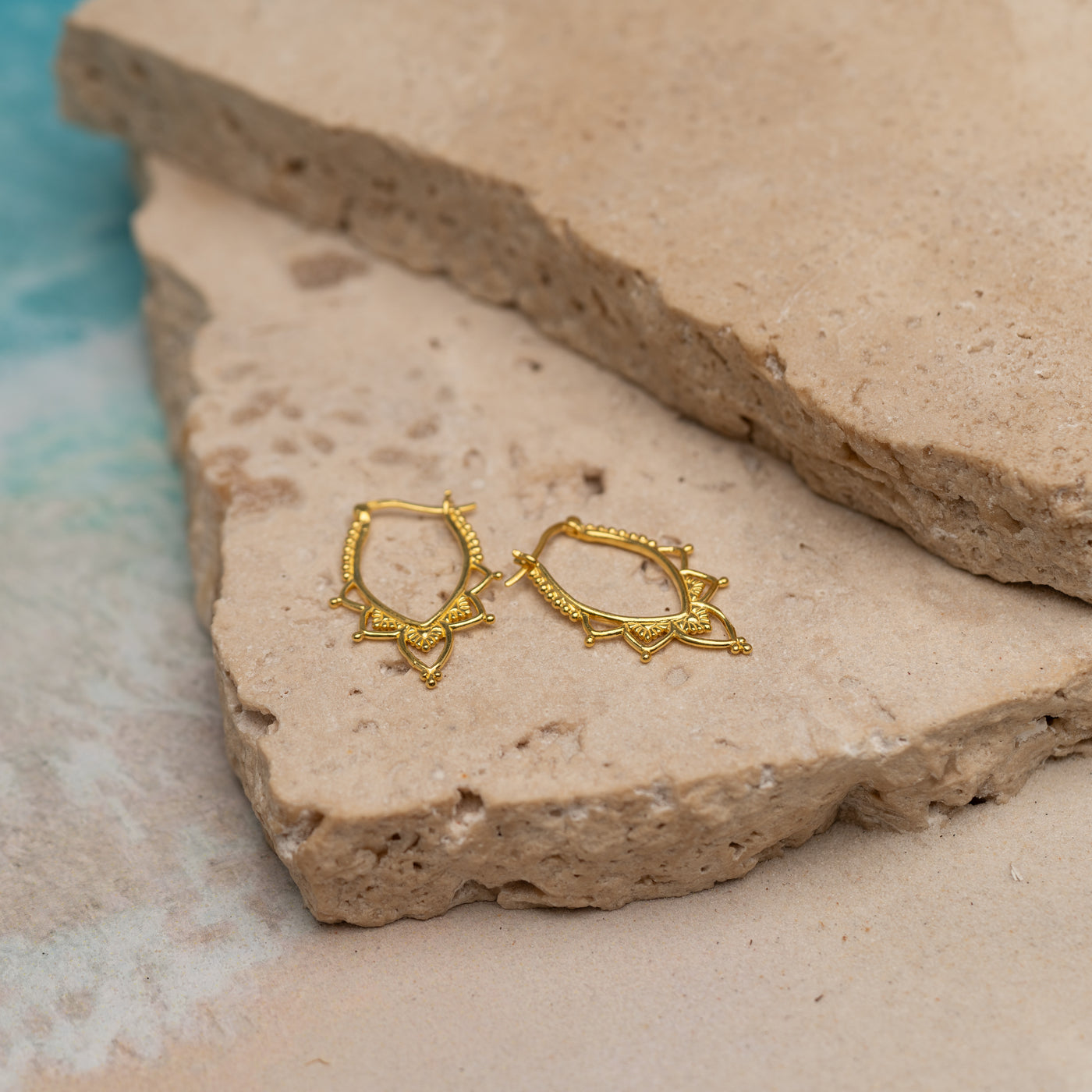 Golden Sunflower Hoops