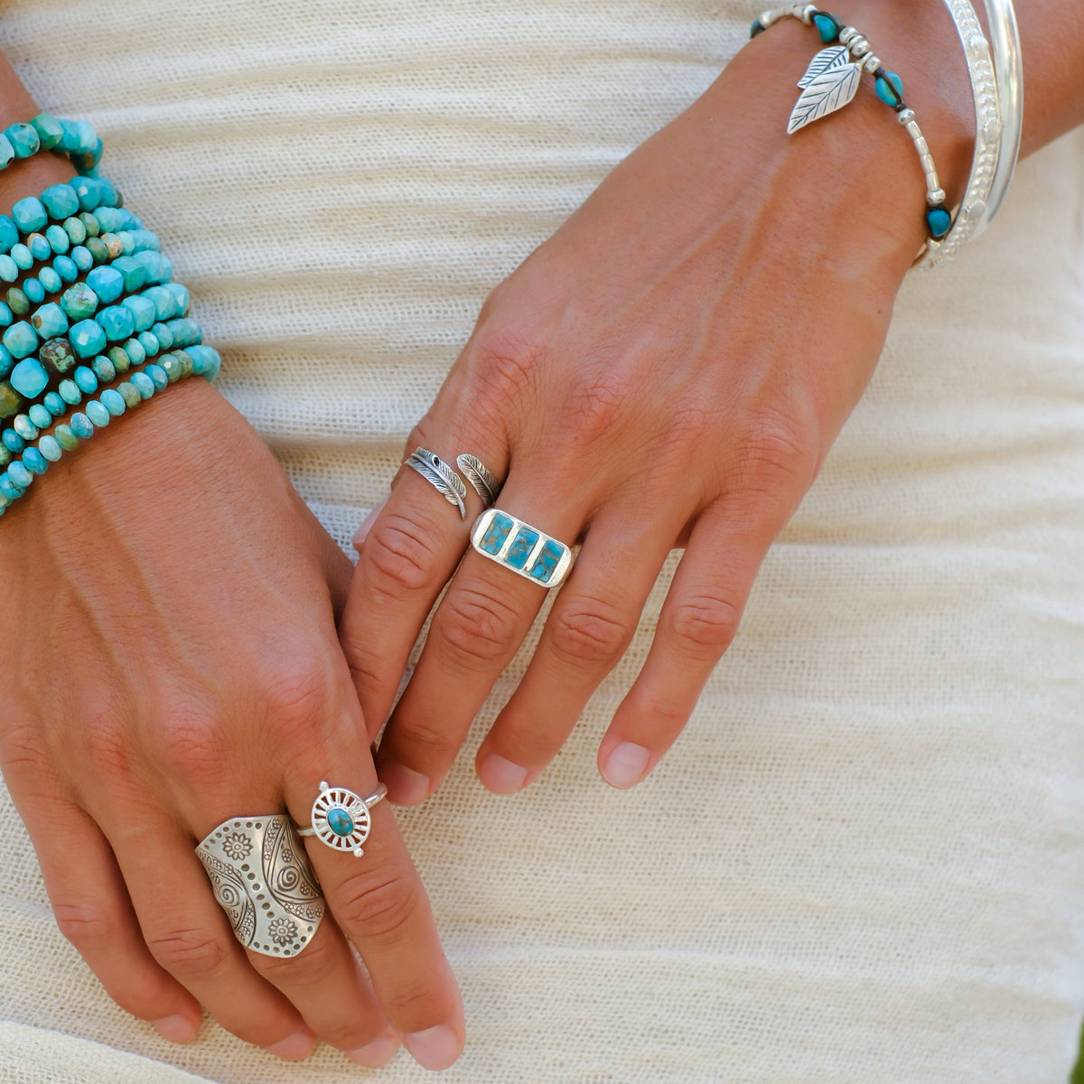 Sand Rings Sahara Turquoise Sahara Ring – Embella Jewellery