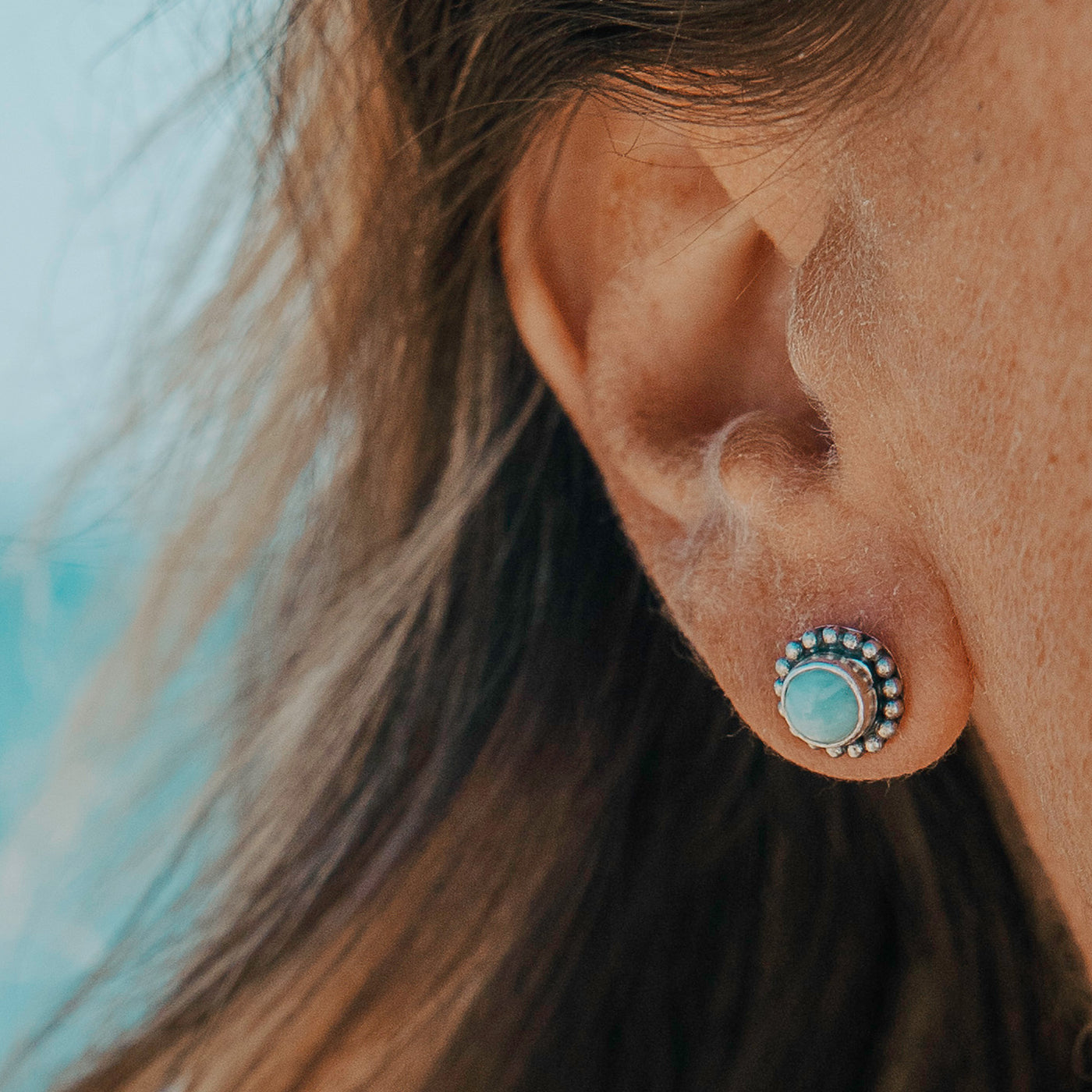 Dusk Larimar Studs