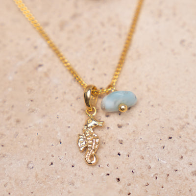 Golden Sea Horse Pendant