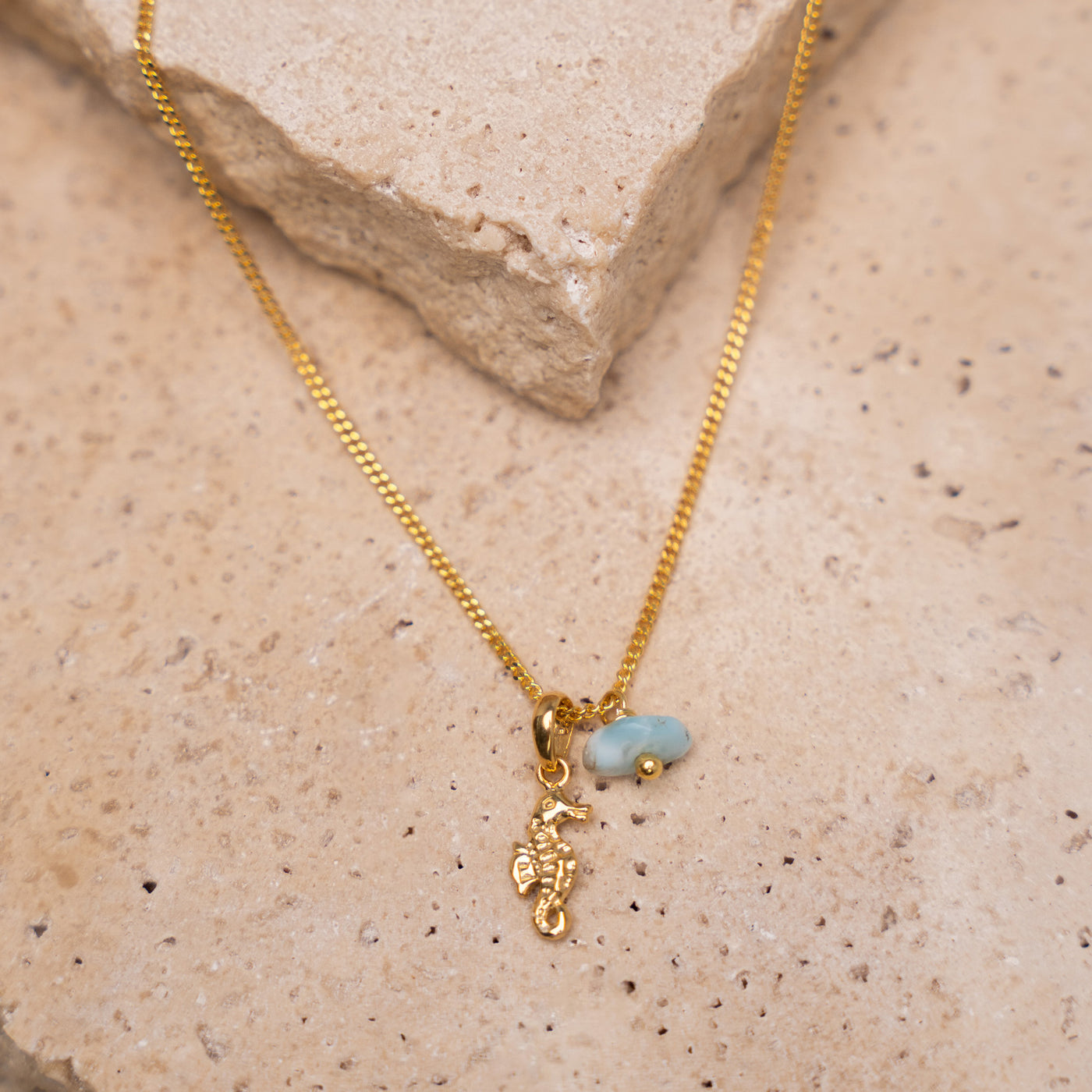 Golden Sea Horse Pendant