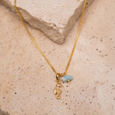 Golden Sea Horse Pendant