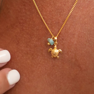 Golden Sea Turtle Pendant