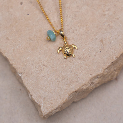 Golden Sea Turtle Pendant