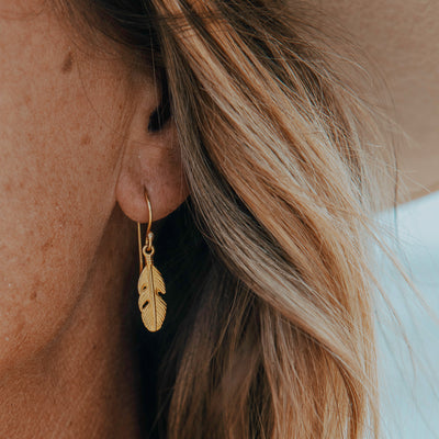 Golden Starling Feather Drops