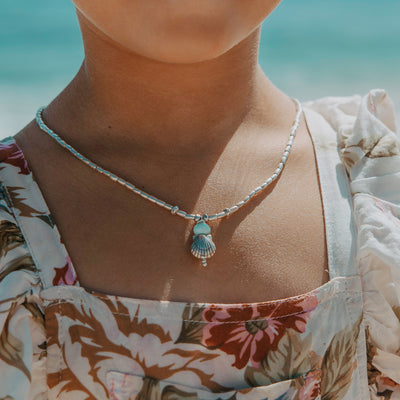Larimar Seashell Necklace- Kids & Teens