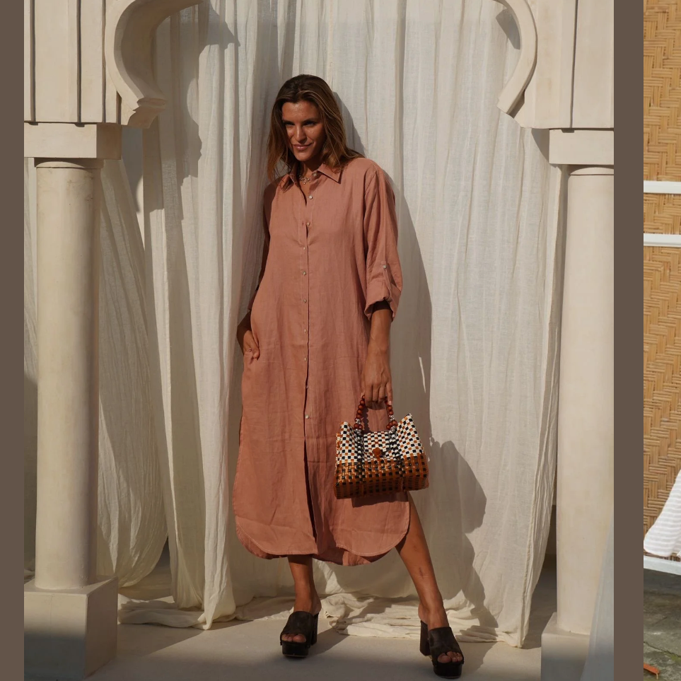sachin and babi light blue dress Arabella Vintage Terracotta Cotton Dress