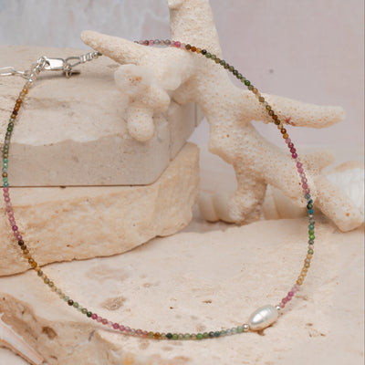 Anahata Tourmaline Choker with Pearl