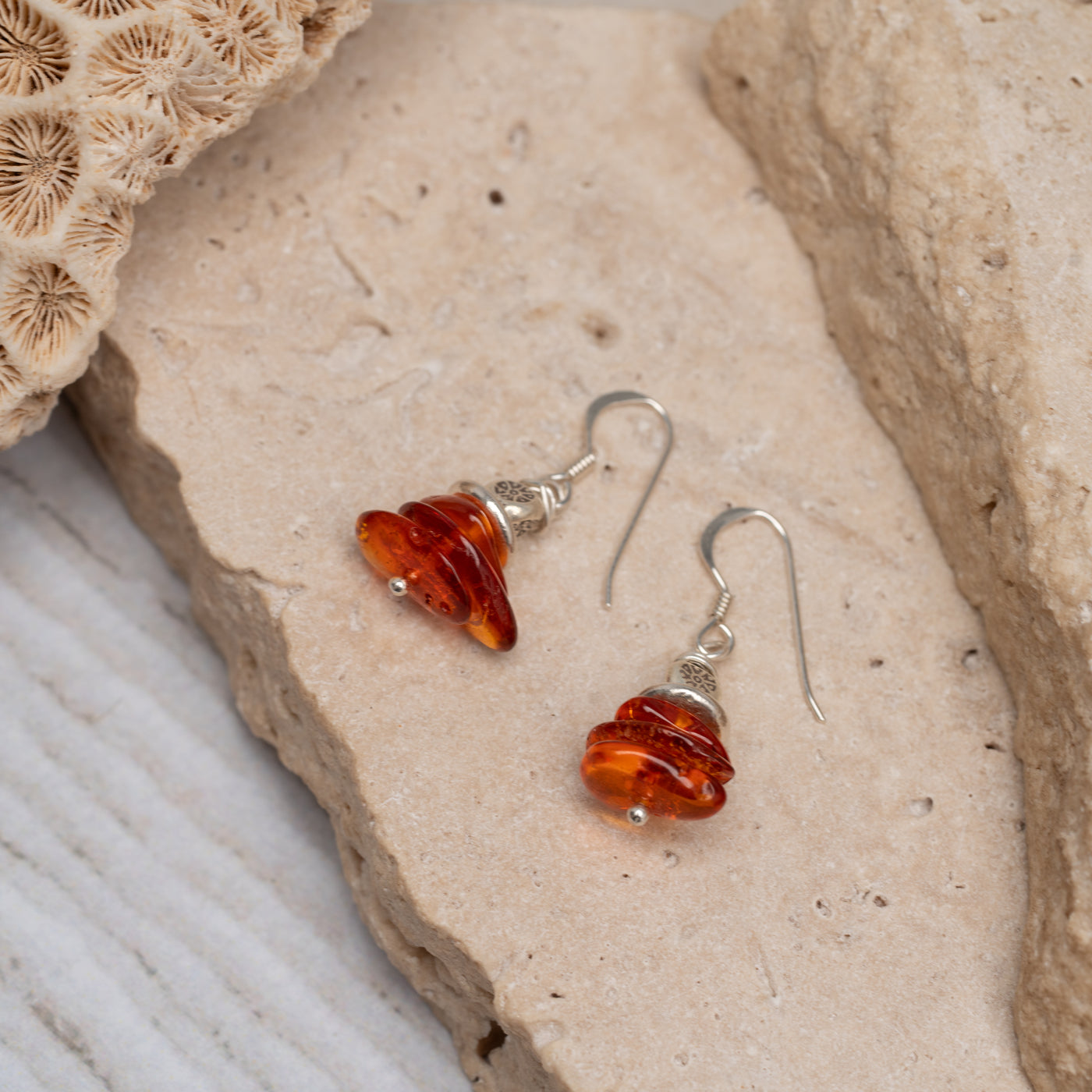 Amber Sunburst Earrings