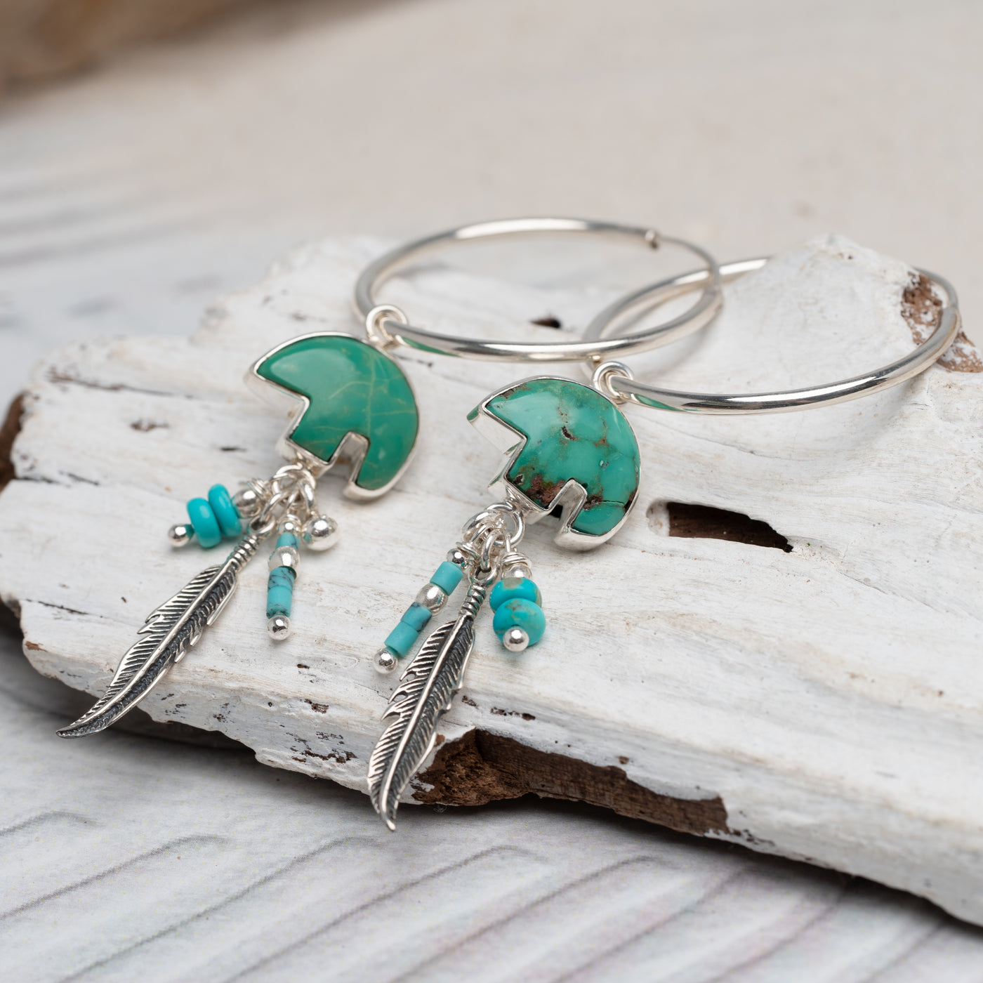 Spirit Turquoise Bear Earrings