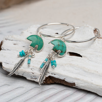 Spirit Turquoise Bear Earrings