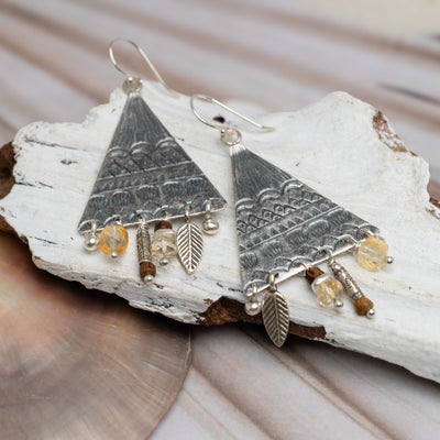 Citrine Pyramid Drops