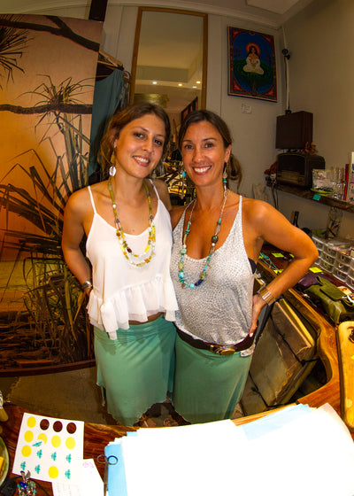 Sally and her best friend Rachel at the opening of the first Embella boutique