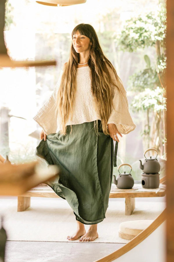 Shanti Wrap Skirt -Sage