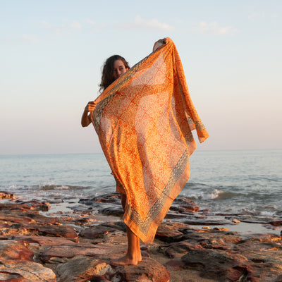 Orange Garden Sarong