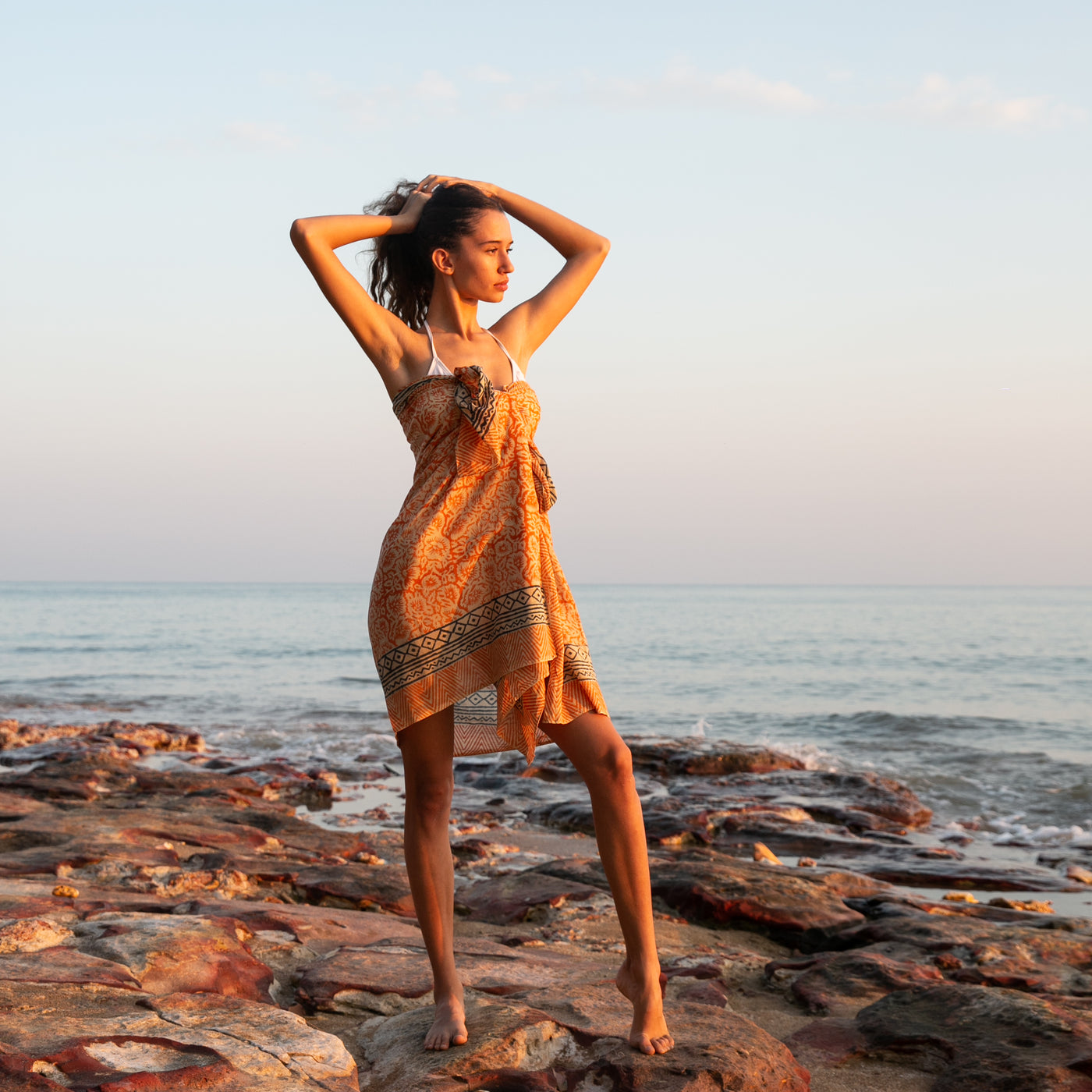 Orange Garden Sarong