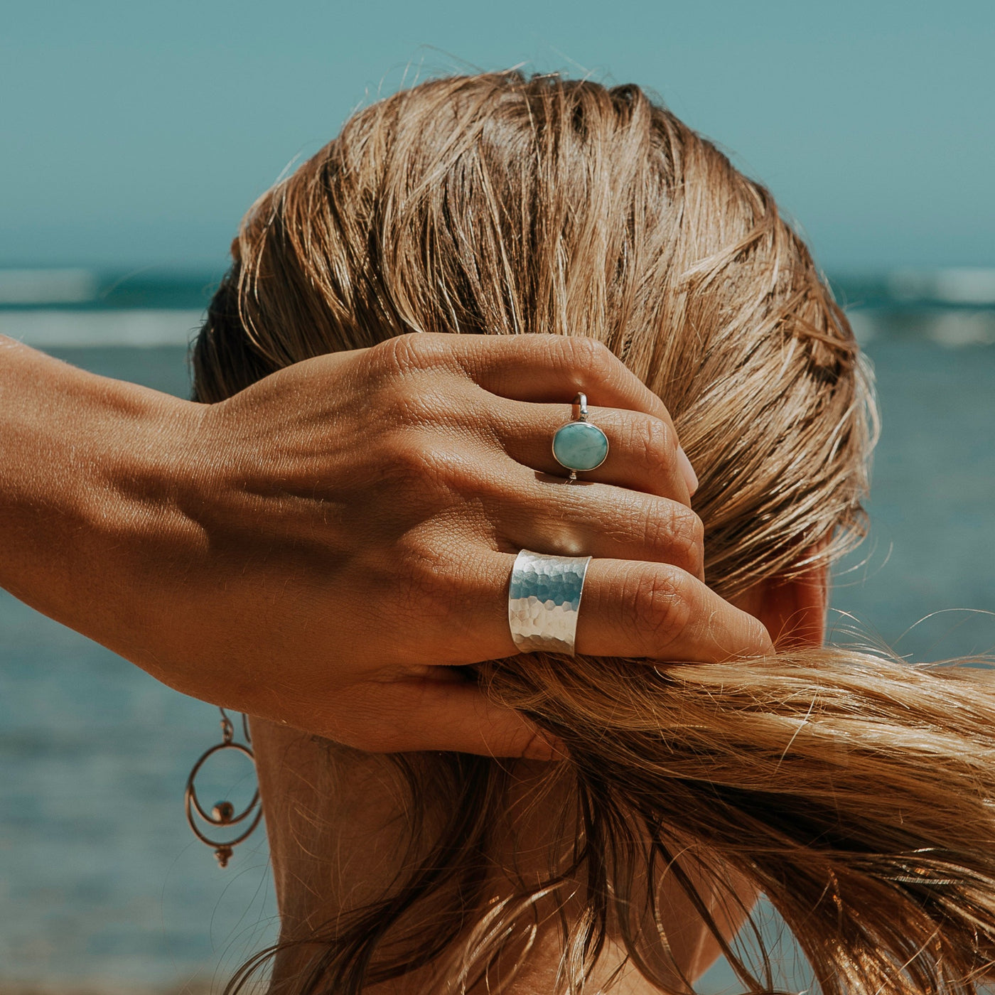 Silver Ripples Short Ring