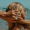 Silver Ripples Short Ring
