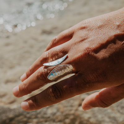 Silver Ripple Arch Ring