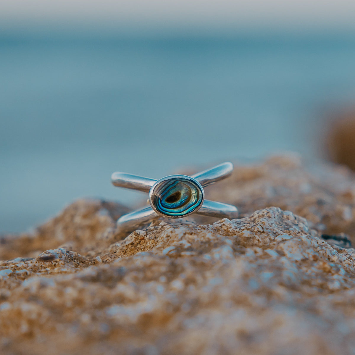 Paua Shell Rings Crossing Paths - Paua Shell | Paua Shell Ring – Embella Jewellery