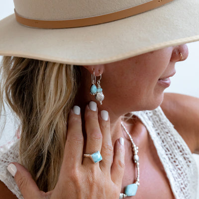 Coral Bay Larimar Earrings