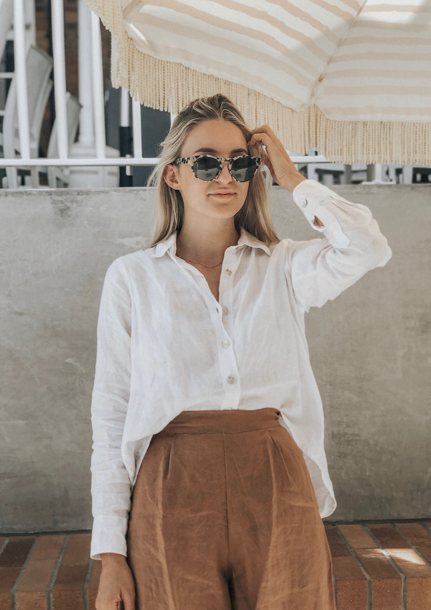 Lizzie Linen Shirt - White