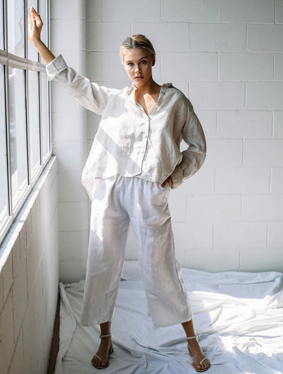 Lizzie Linen Shirt - Sand