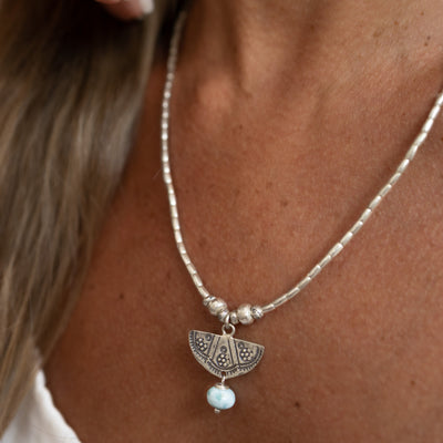 Little Dahlia with Larimar Necklace