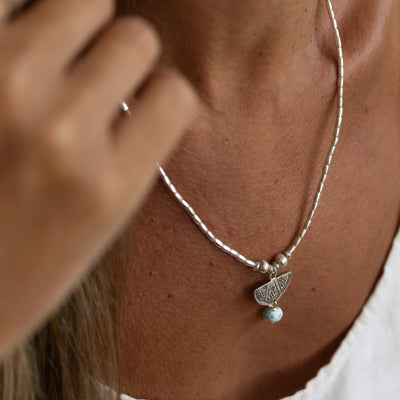 Little Dahlia with Larimar Necklace