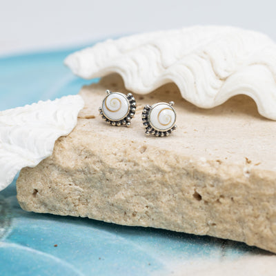 Ocean Swirl Crown Studs