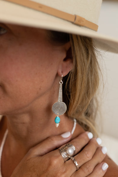 Turquoise Spiral Journey Earrings