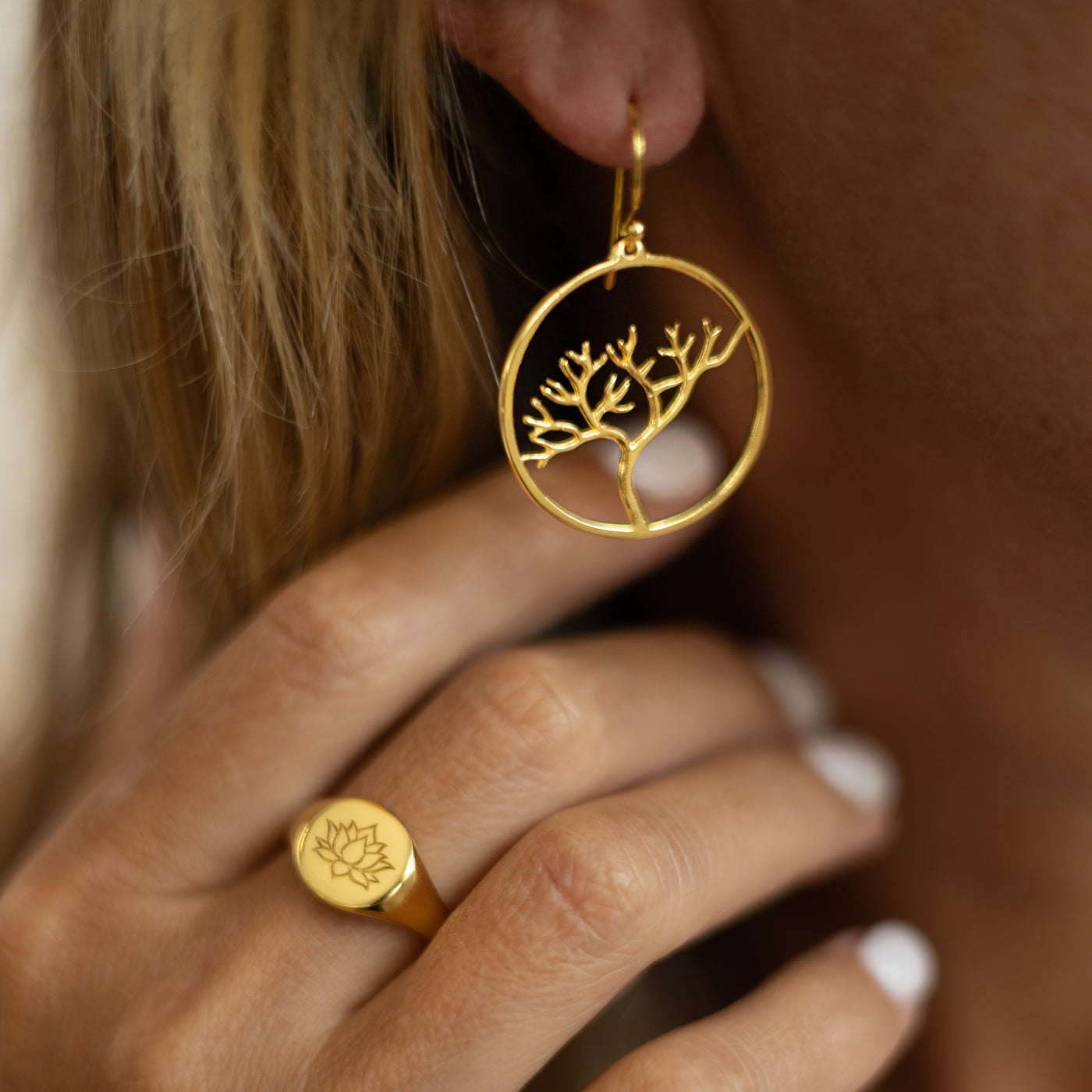 Tree of Life Earrings - Gold