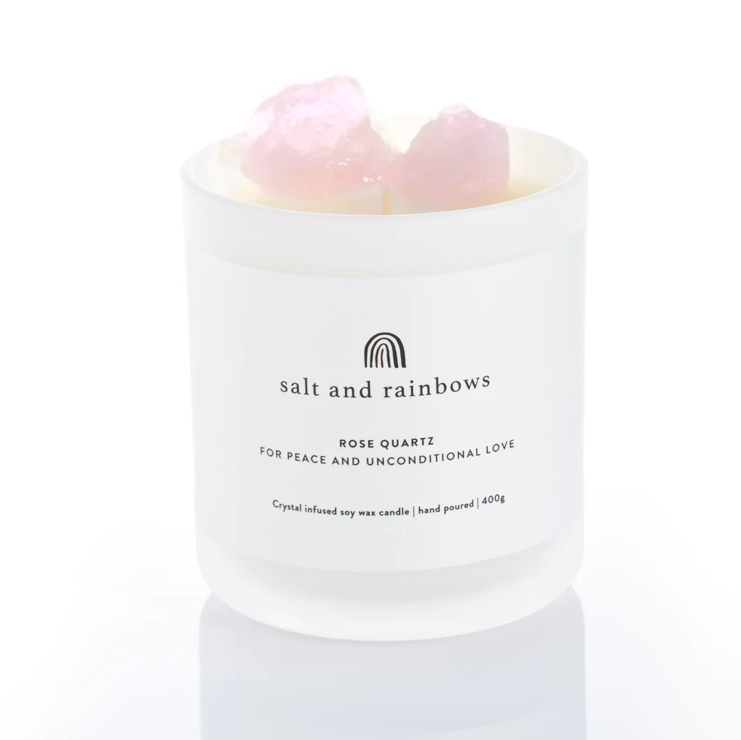 Salt and Rainbows - Rose Quartz Candle