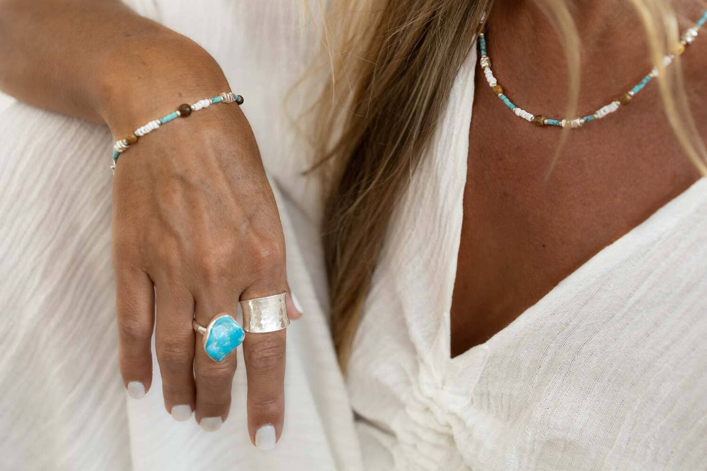 Miami Beach Bracelet Set With Necklace and Ring