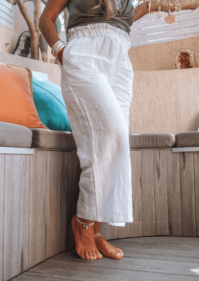 Puglia Pants - White Linen