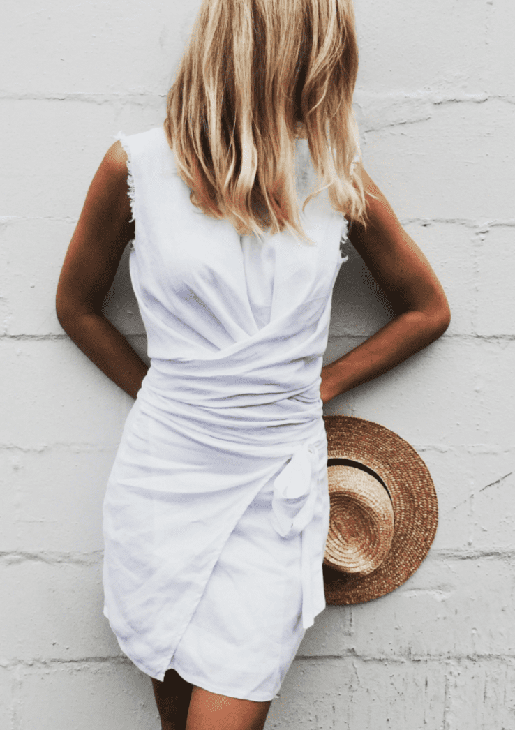 Pure Linen Ziggy Top - White