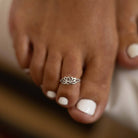 Sterling Silver Lotus Toe Ring